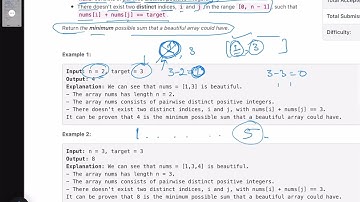 Leetcode Weekly contest 360 - Medium - Find the Minimum Possible Sum of a Beautiful Array
