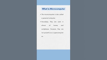 What is Microcomputer | Computer Fundamentals |