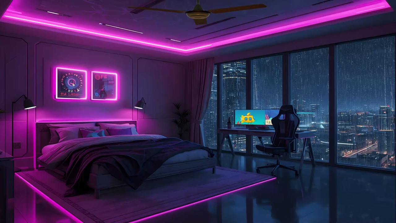 Rainy Night Bedroom 🌙 Lofi Beats for Deep Focus & Relax ☔