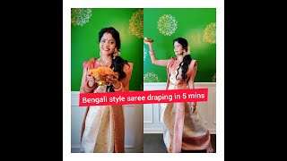 Day 3-Navarathri Dasara Saree Tips Bengali Style Saree D In Just 5 Mins.n