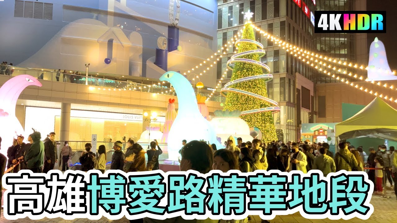 Kaohsiung Walk  |  夜晚徒步走在台灣高雄左營博愛路精華地段  |  高雄巨蛋到義享天地  |  4K Taiwan