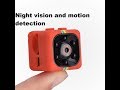 The SQ11 Night Vision Motion Detection HD Mini DV Camera Instructions Setup Review And Unboxing