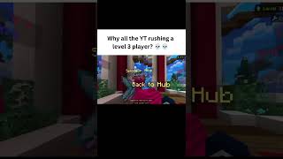YouTubers vs random level 3 player #minecraft #bedrock #hivegames #hivecs #shorts #hiveskywars