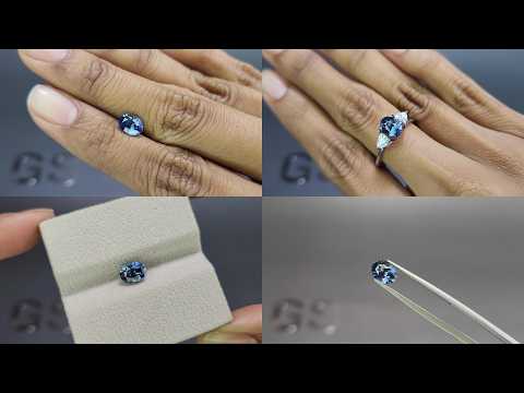 Unheated blue sapphire oval cut  1.65 carats, Sri Lanka Video  № 1