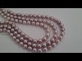 Cultured Pearls Purple Natural Color AAA Quality 10-10.5 mm Oval Shape, 40 cm long.