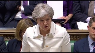 PM Theresa May defends Syria airstrikes in UK parliament