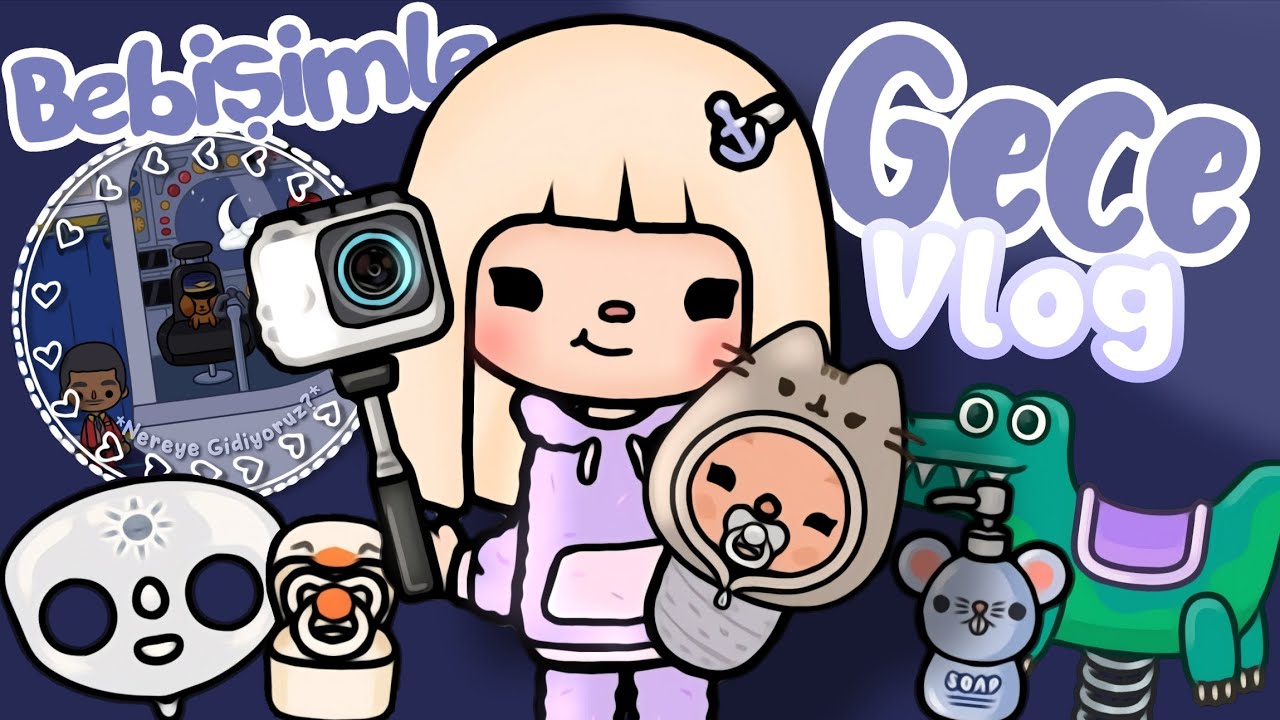 BEBİŞİMLE GECE VLOG!👩🏼‍🍼☁️🌙/*NEREYE GİDİYORUZ?*||VOİCED🔊|| Toca Life: Melody #Melonlar 💞