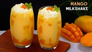 Super Yummy Mango Milkshake, Summer Drinks recipe by Tiffin Box | Fresh Mango shake, mango smoothie Resimi