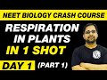 UMMEED - Respiration in Plants in 1 Shot (Part 1) | NEET Biology Crash Course