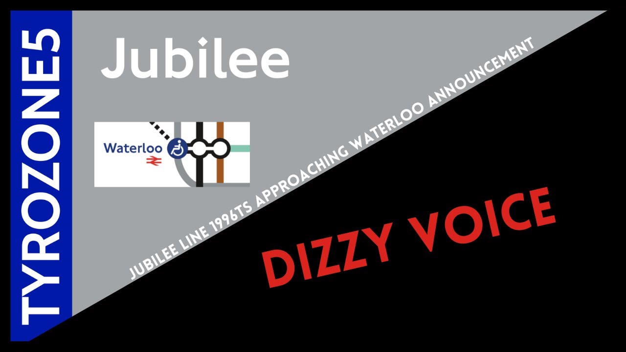 Jubilee Line 1996TS approaching Waterloo announcement (Dizzy Voice)