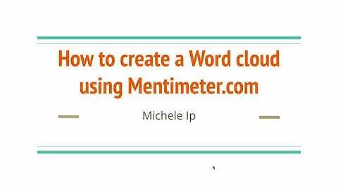 How To Create a Word Cloud on Mentimeter.com