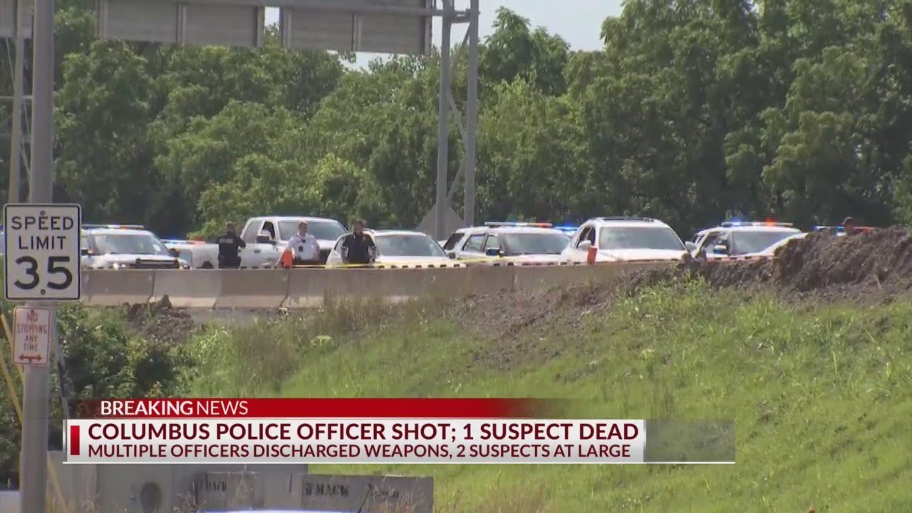 Columbus police officer shot, one suspect dead after chase - YouTube