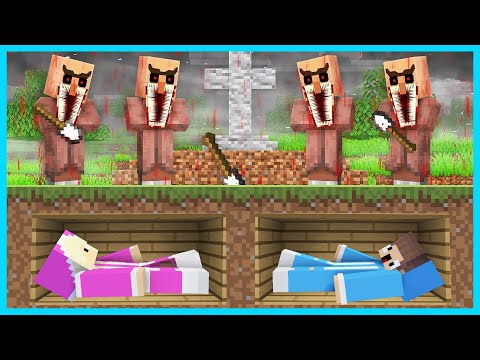 MIPAN \u0026 ZUZUZU DI KUBUR HIDUP HIDUP SAMA VILLAGER  YANG JADI JAHAT DI MINECRAFT SURVIVAL!