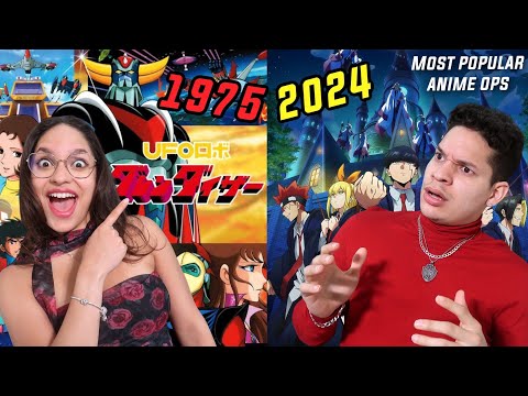 Latinos react to The Evolution Of Anime Opening Songs 1975 