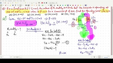 BJT Fixed Bias: Operating Point Calculation :GATE 2003 ECE Analog Circuits
