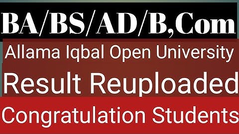 BA/B,com/AD/BS result updated | aiou result update