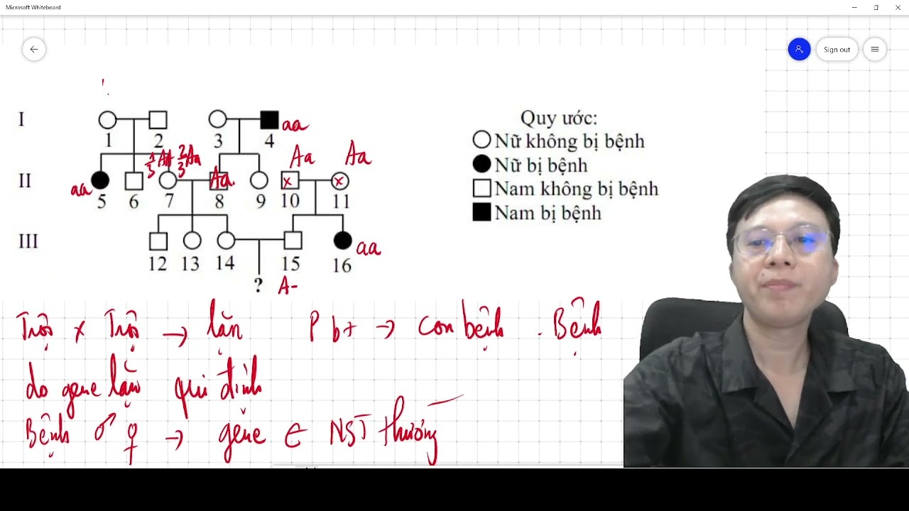 Cách giải bài tập phả hệ#school #biology #phahe#thayhanguyenhue