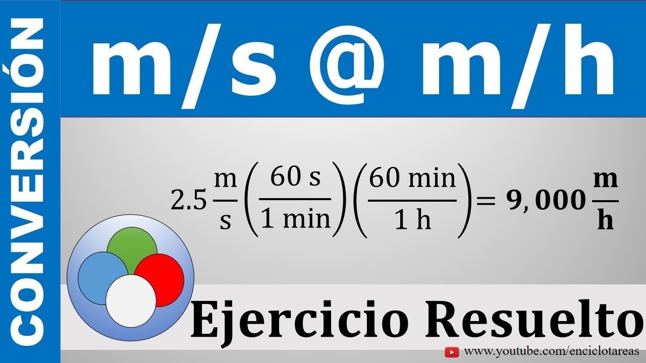 Conversión de metros por segundos a metros por horas (m/s a m/h) 