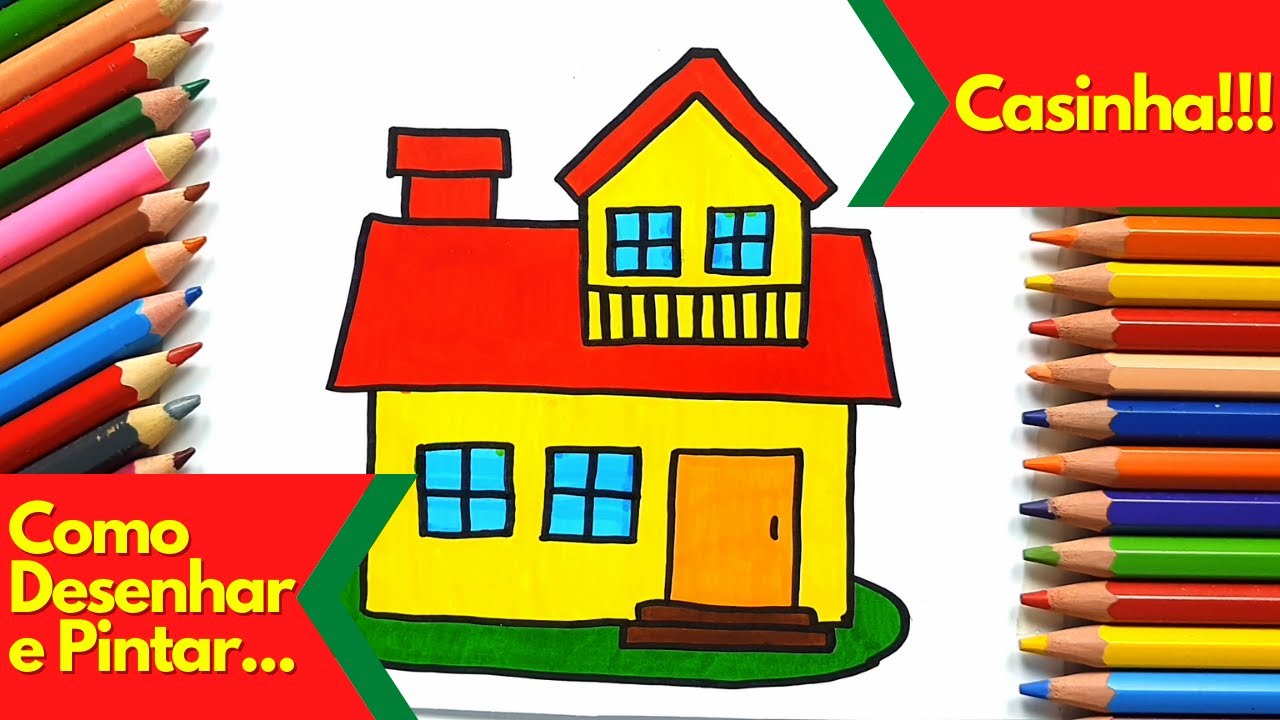 Como Desenhar e Pintar uma linda Casinha - YouTube