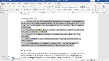 Week 6 Video- Discourse Community Analysis (explanation)