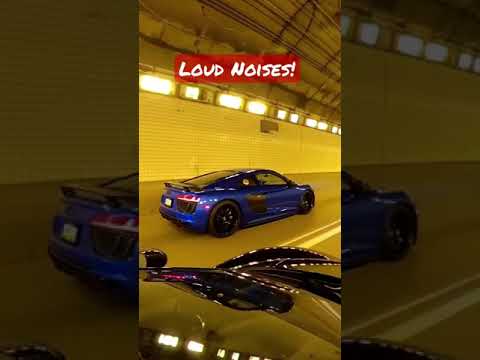 Audi R8 V10 Plus with Quicksilver exhaust and modified McLaren 570s make noise in tunnels! #shorts