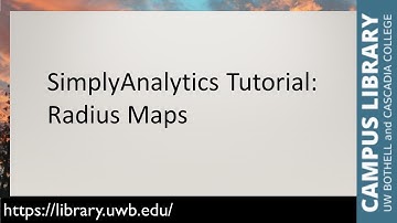 SimplyAnalytics Tutorial: Radius Maps