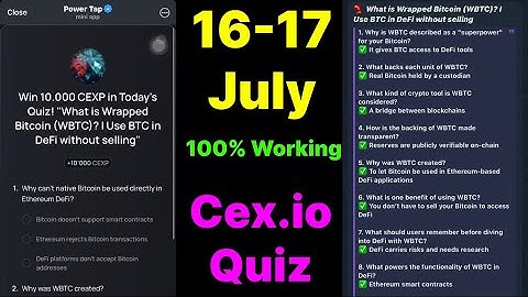 Cex.IO Quiz Answers Today 16 & 17 July | Cex.io Daily Quiz | Cex io daily combo | Cex.io daily quiz