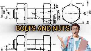 Engineering drawing n2 bolt and nut | technical drawing | engineering drawing