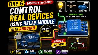 Day 6: Control Real Devices Using Relay Module | Arduino Relay Tutorial ⚡