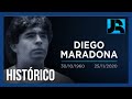 Maradona teve a vida marcada pela glória, polêmicas e sérios problemas com as drogas