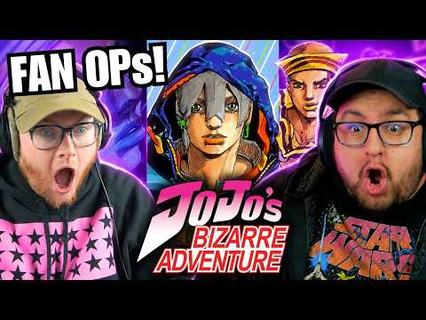 JoJo's NOOBS React to "JOJO'S BIZARRE ADVENTURE FAN MADE" Openings (7,8,9 AND last of part 3)