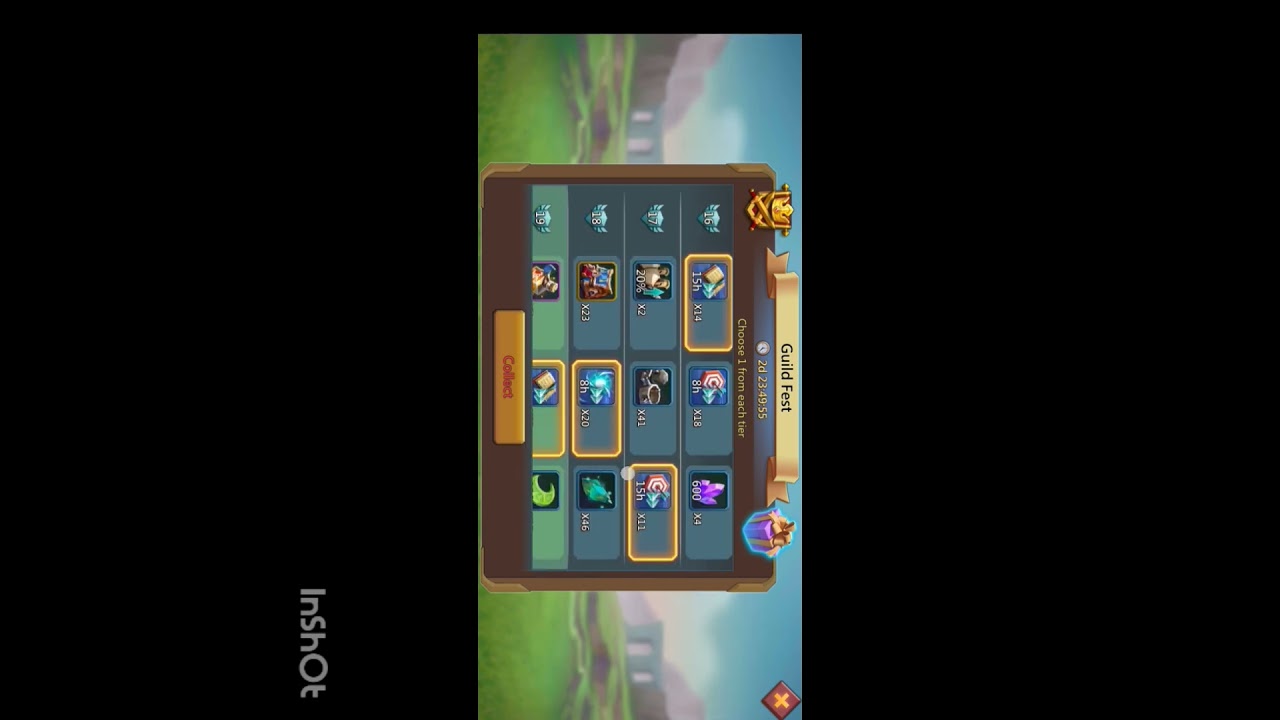 Claiming guild fest rewards in master gauntlet 