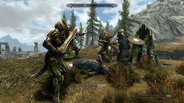 Skyrim: Thalmor vs Stormcloak random encounter NPC Battle