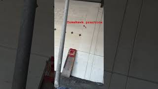 Harder then it looks to aim #knifeskills #knifethrowingskills #tomahawk