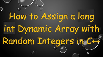How to Assign a long int Dynamic Array with Random Integers in C++