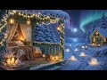 Enchanted Winter Forest Ambience 🌲 Snowfall, Campfire &amp; Magical Winter Night