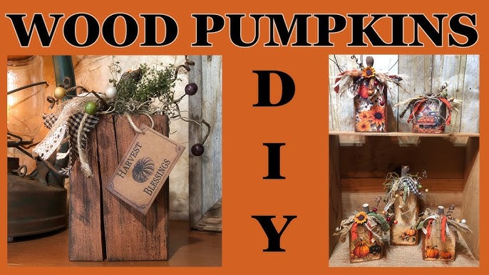 DIY Scrap Wood Stacked Pumpkin for Fall Decorating