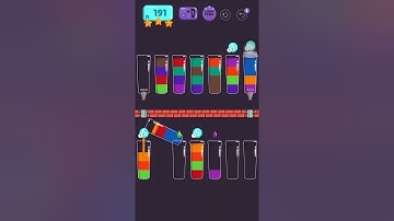 Cups - water sort puzzle | level 191 | ⭐️⭐️⭐️