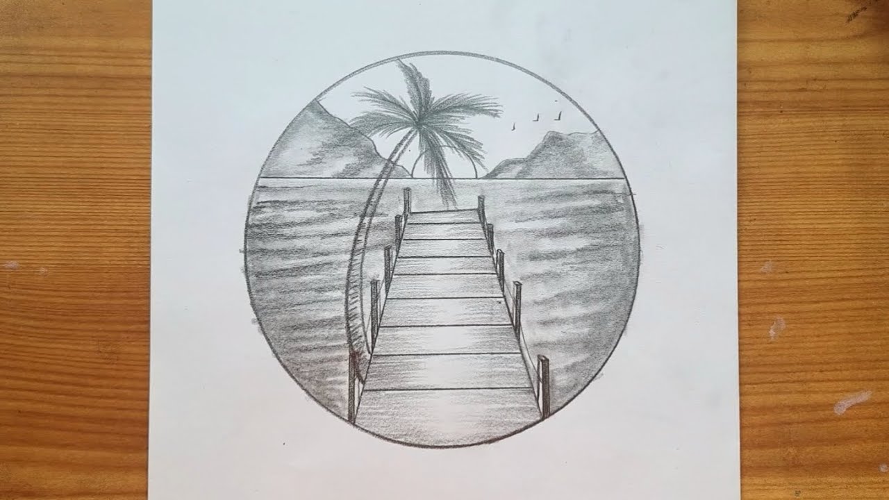 Easy scenery drawing ✨| pencildrawing 