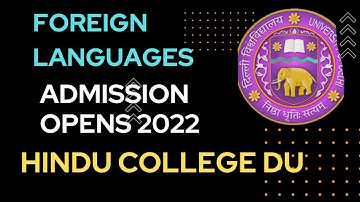 Hindu College Part Time Foreign Language Admission Details 2022