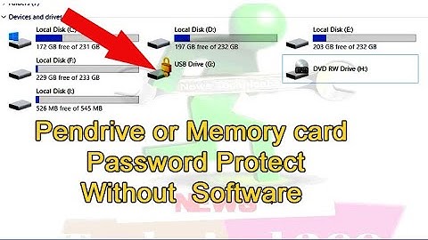Pendrive or Memory card Password Protect Without  Software