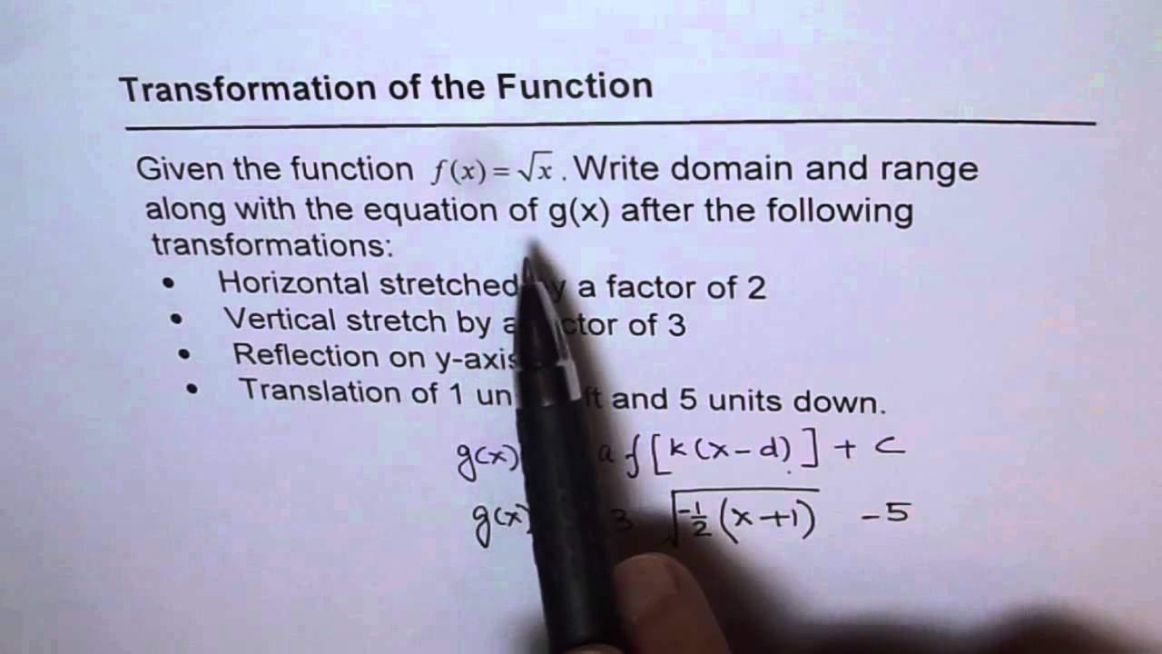 27 Write Transformed Function Equation Given Transformation