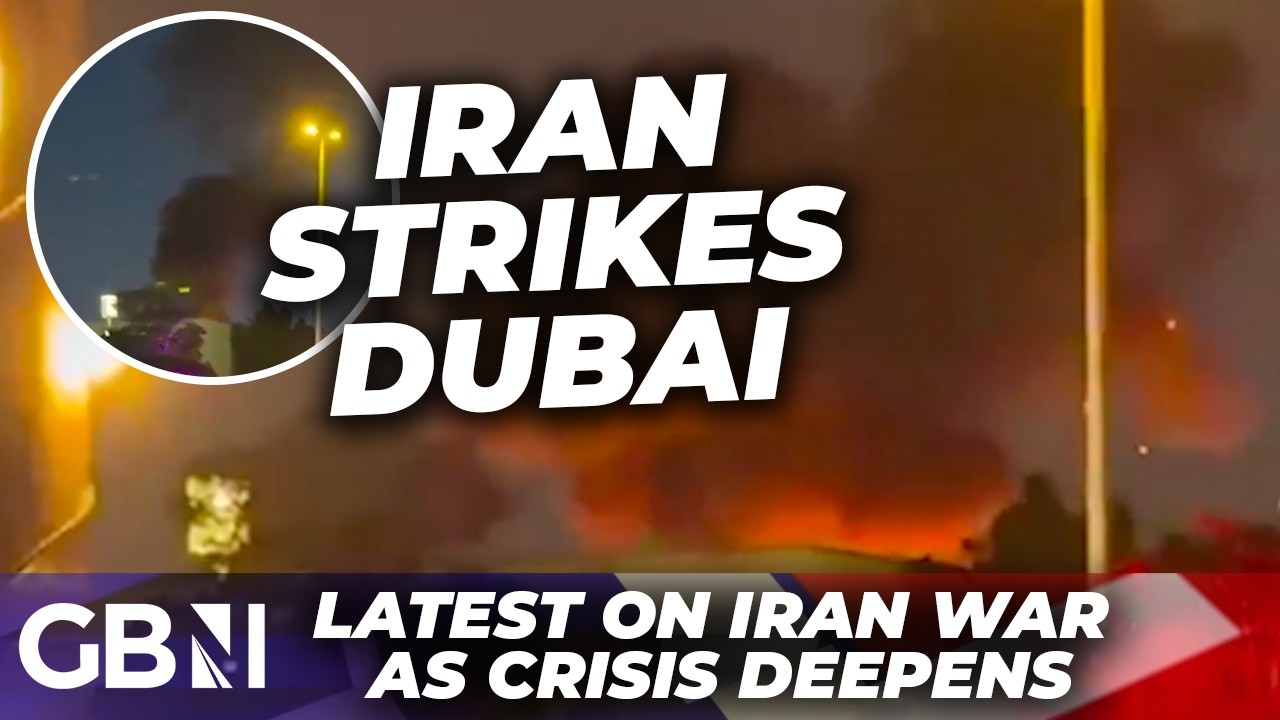 IRAN BREAKING: Watch Dubai US Consulate ERUPT into flames after drone strike as tourists flee