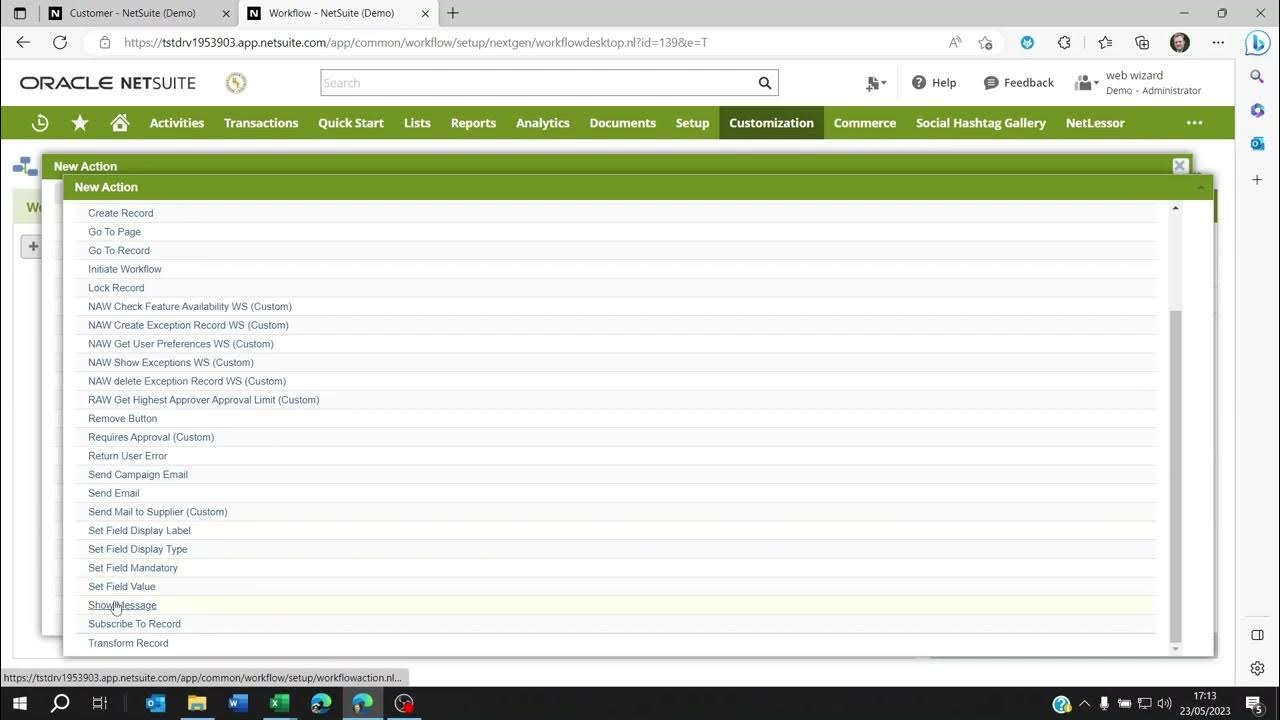 Set custom field display type based on customer isperson on netsuite