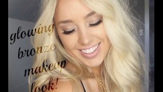 Glowing Bronze Summer Makeup look! | TheBlondeBeautyy