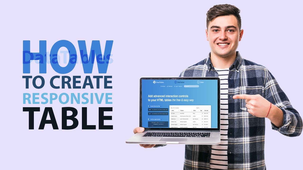 How To Create Responsive Table In HTML & CSS || How to create DataTable ...