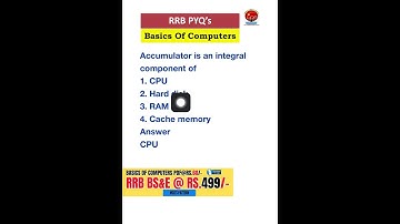 RRB Exam 2024 | Basics Of Computers MCQs -21 | Top Questions for Success! #railwayexam #rrbgroupd