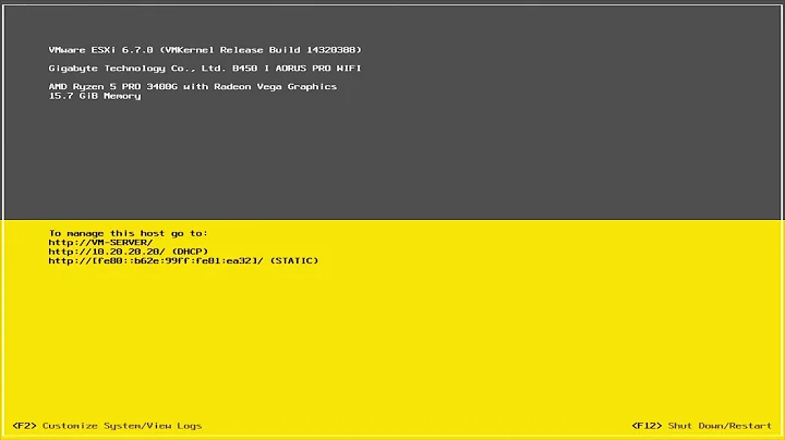 AMD Ryzen를 위한 VMware ESXi 설치 및 구성 Part 1