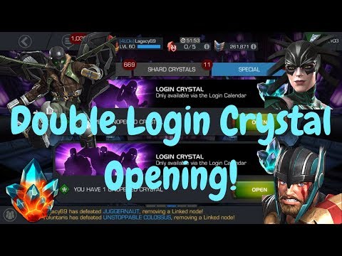 Double Login Crystal Opening! Hela! Vulture! Thor! - Marvel Contest Of Champions