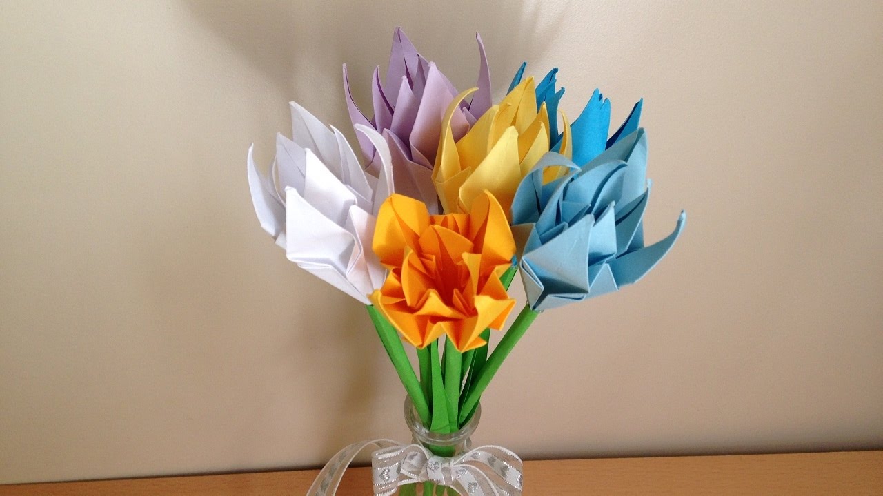 折り紙 花 クロッカスと葉 立体 簡単な折り方 Niceno1 Origami Crocus Flower And Leaves 3d Youtube 折り紙 簡単 ペーパーフラワー Diy 折り紙 花